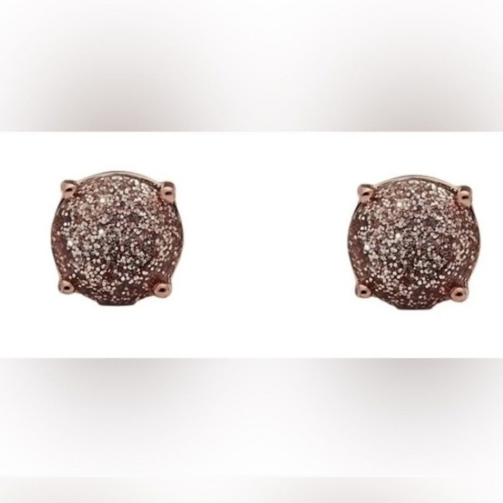 Kate Spade Rose Gold Sparkle Stud Earrings - Picture 7 of 7
